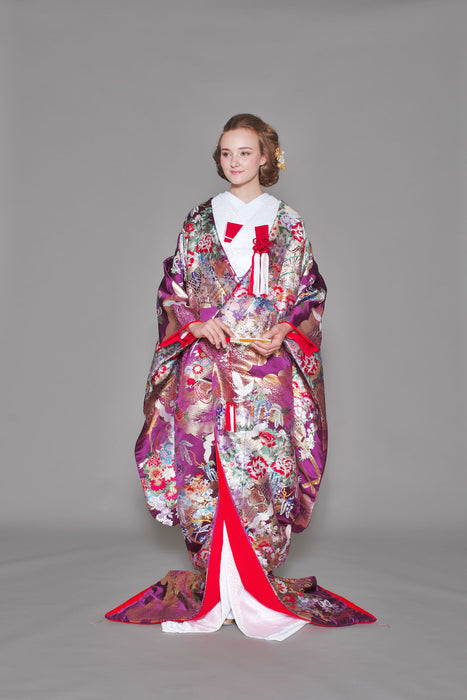 色打掛　幸彩花車文