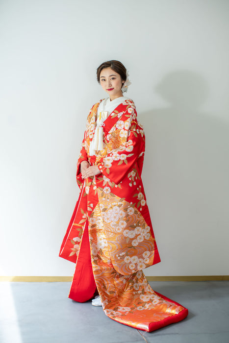 色打掛　流水長寿桜(赤)
