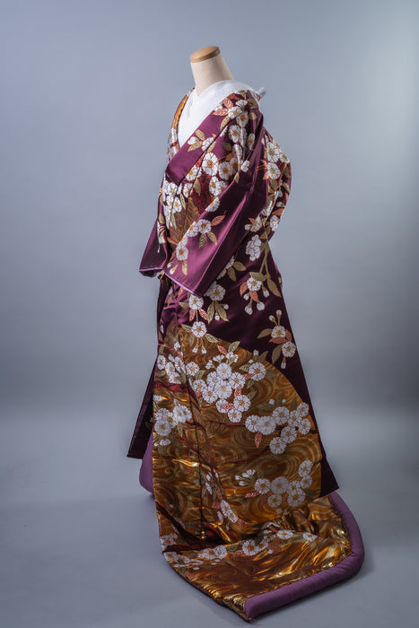 色打掛　流水長寿桜(紫)
