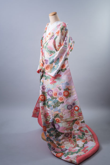 色打掛　松に貝箱 市松 唐織
