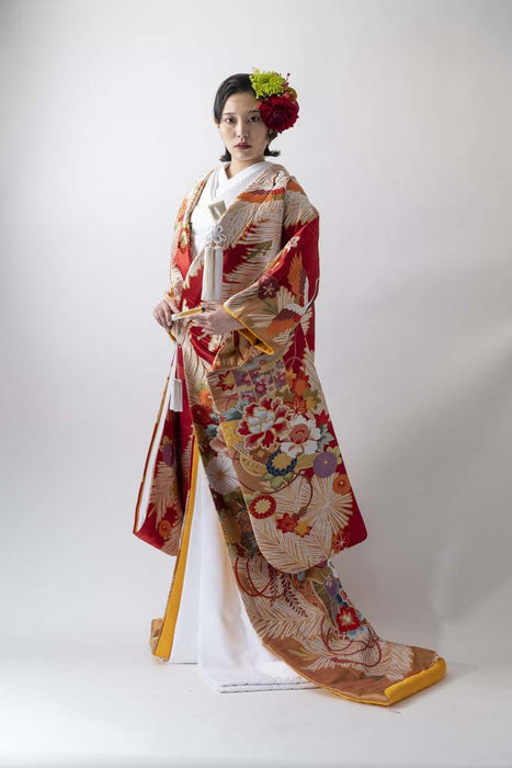 色打掛　松壽花笠文